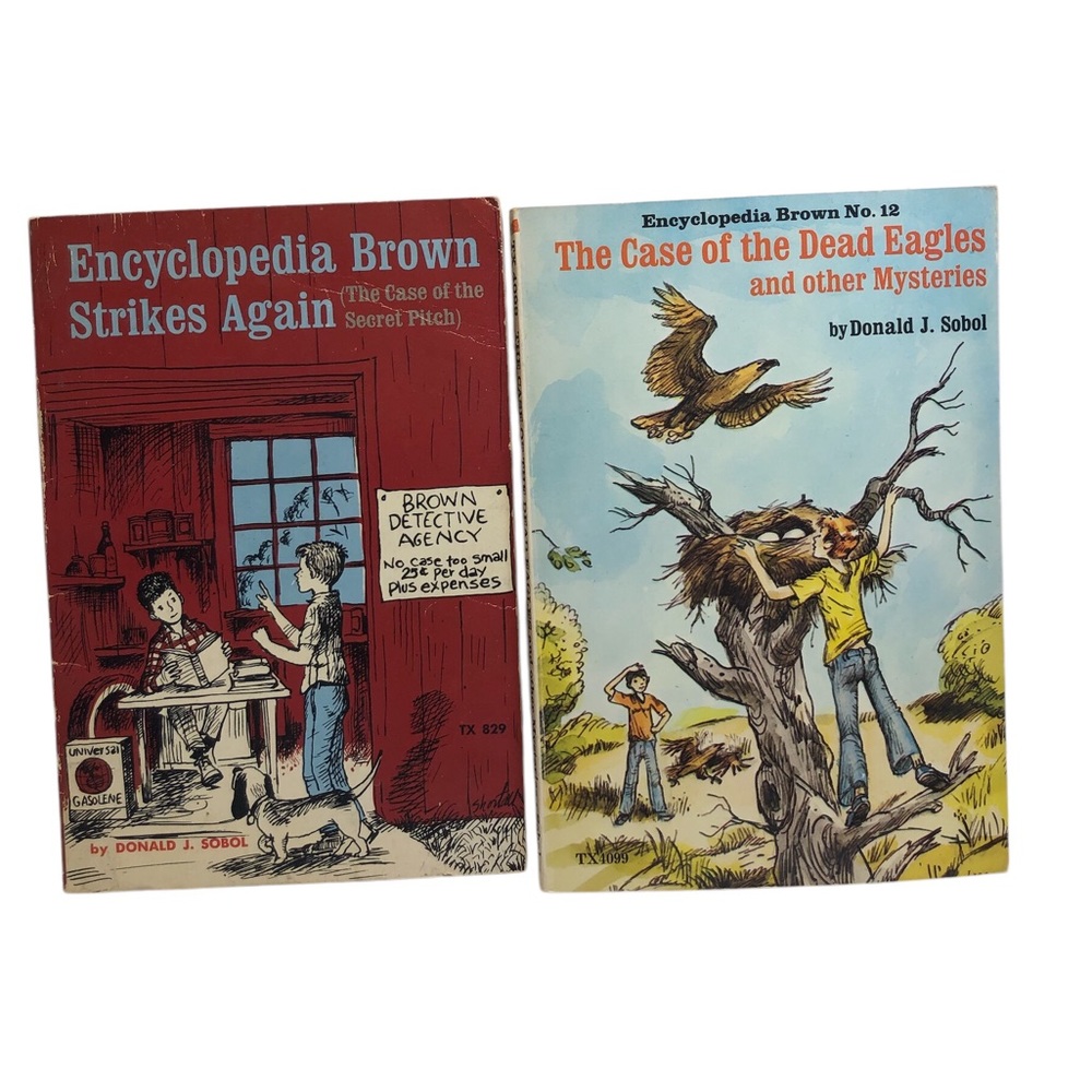 Vintage Encyclopedia Brown Books - Donald J. Sobol 1965 1975 Mystery